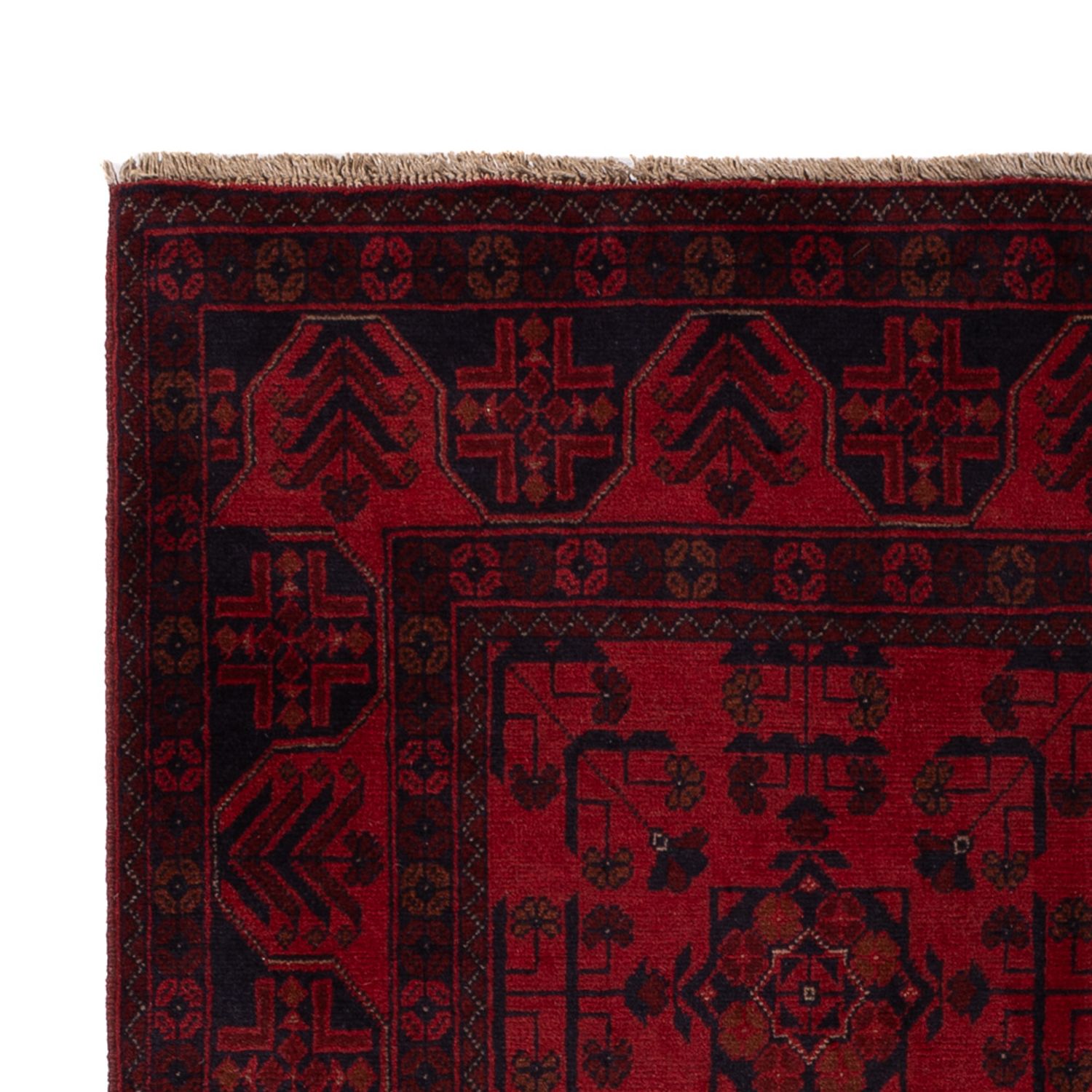 Afghan Rug - Kunduz - 201 x 129 cm - dark red