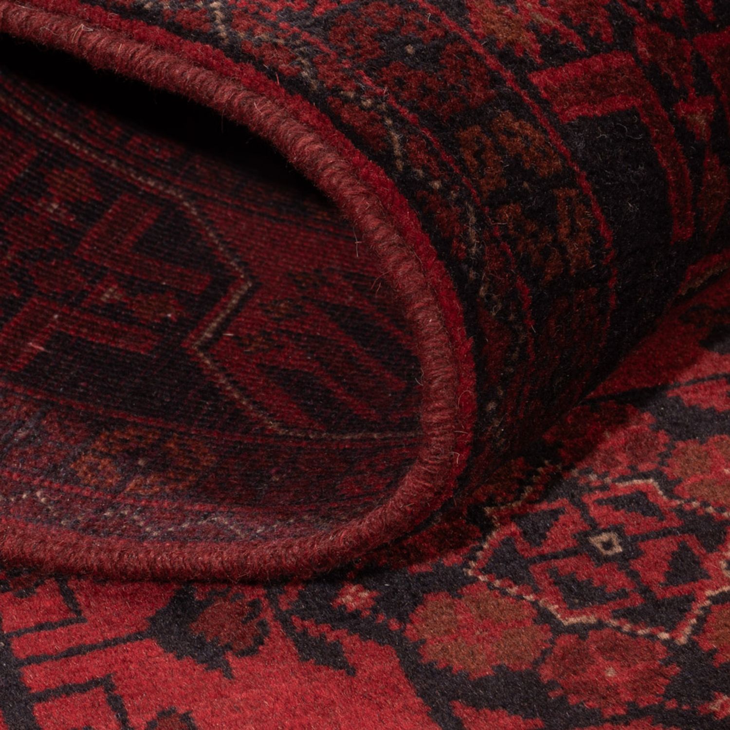 Afghan Rug - Kunduz - 201 x 129 cm - dark red