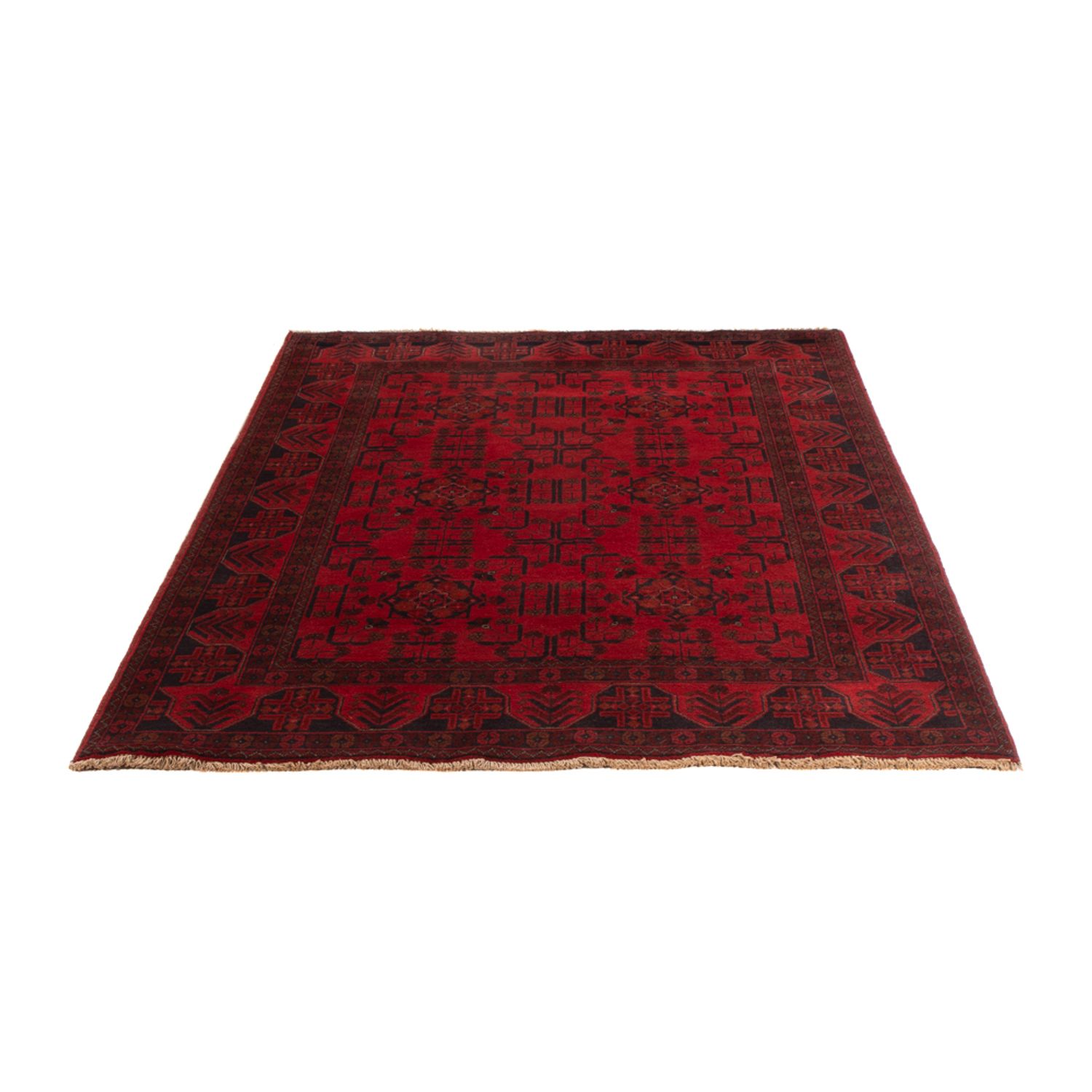 Afghan Rug - Kunduz - 201 x 129 cm - dark red