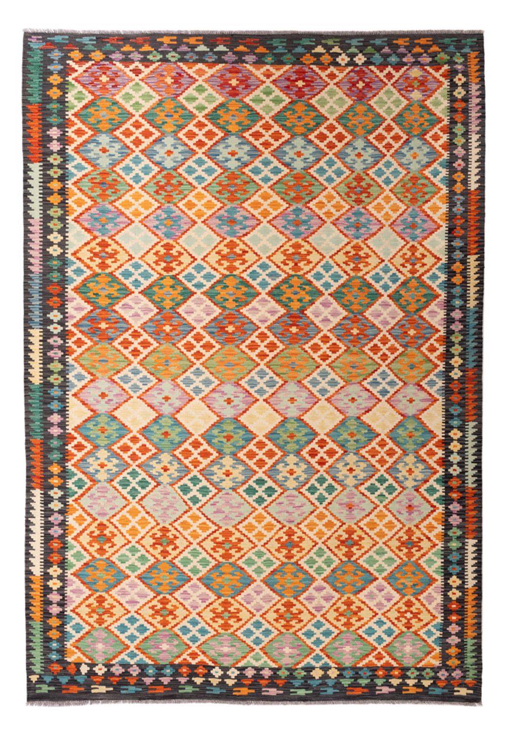 Kelim Rug - Splash - 306 x 201 cm - multicolored