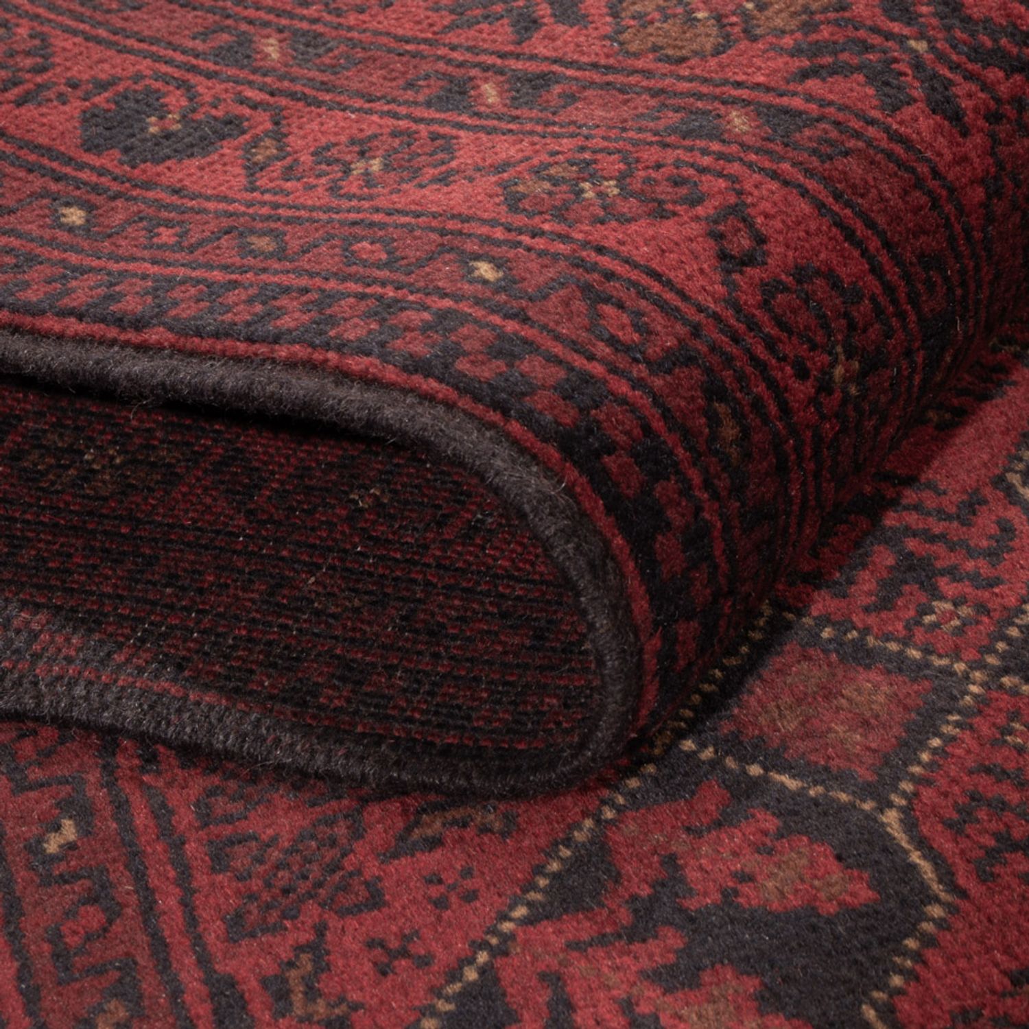 Afghan Rug - Kunduz - 201 x 128 cm - dark red