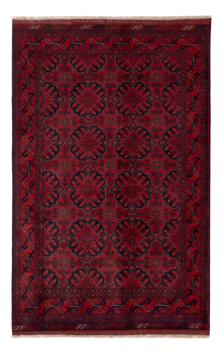 Afghan Rug - Kunduz - 198 x 125 cm - dark red