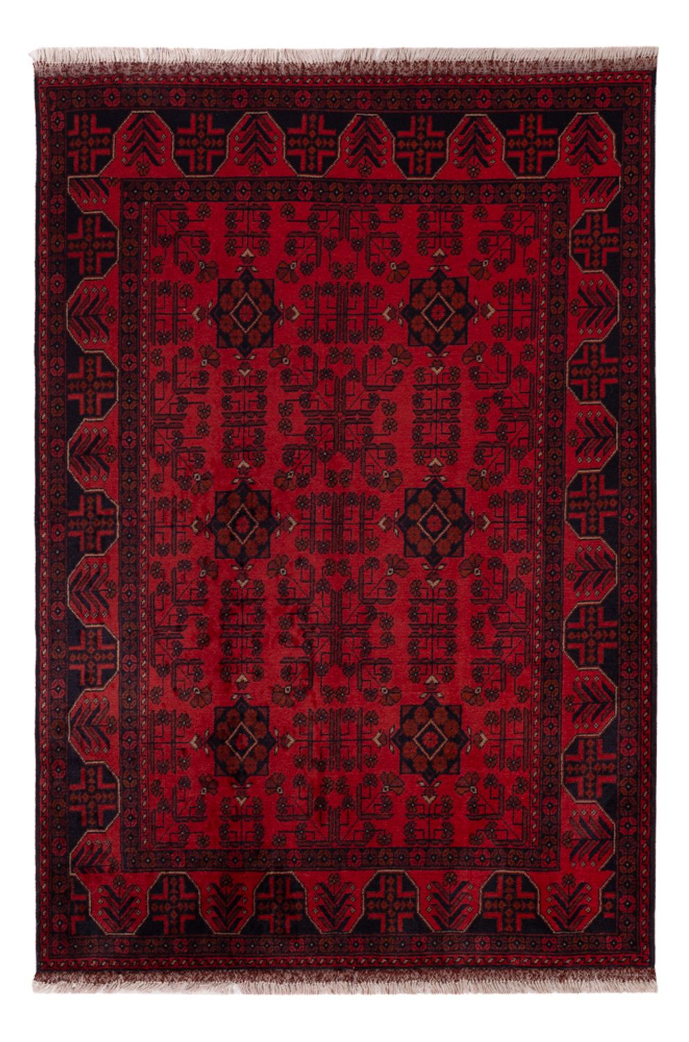Afghan Rug - Kunduz - 195 x 125 cm - dark red