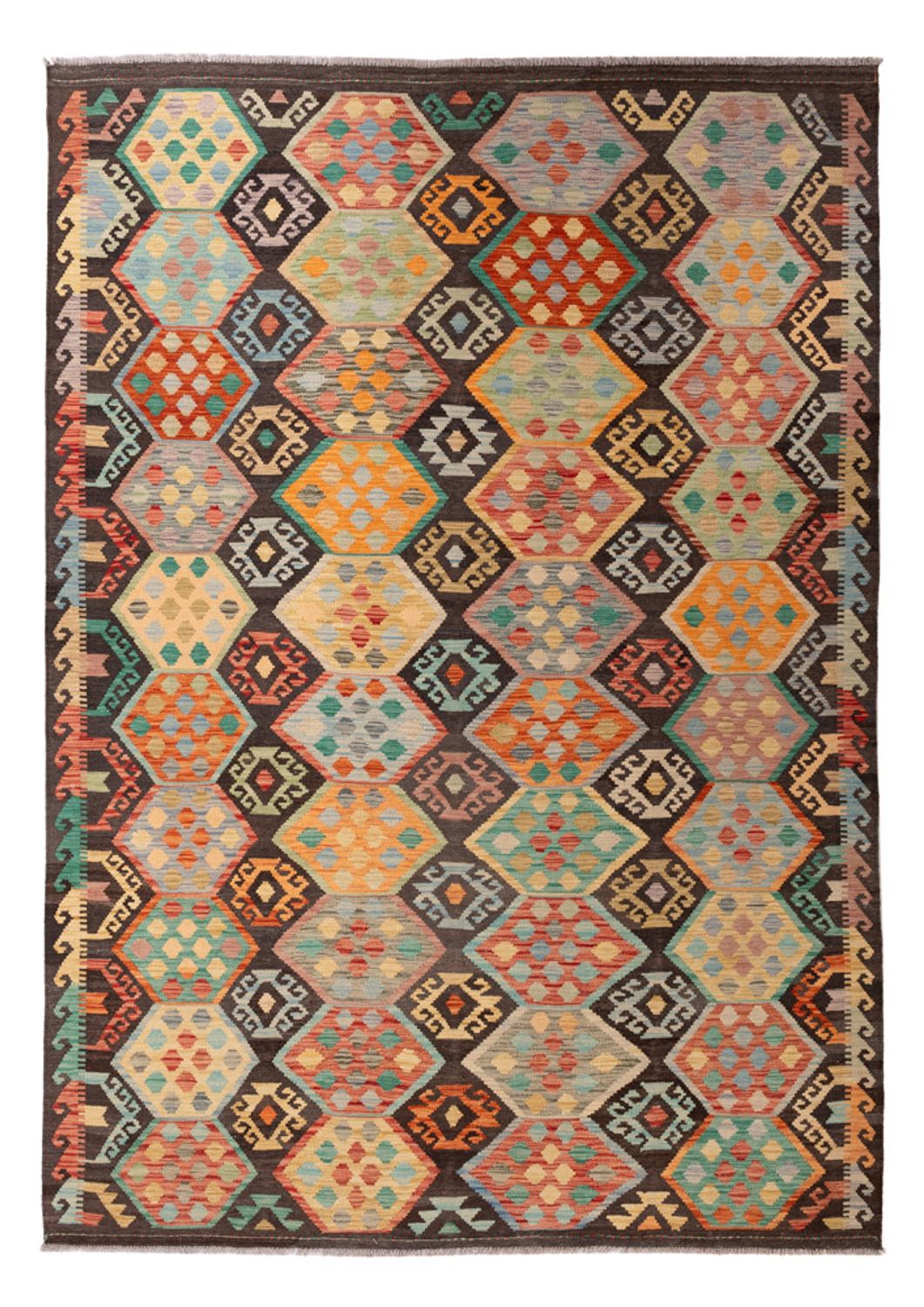 Kelim Rug - Splash - 297 x 204 cm - multicolored