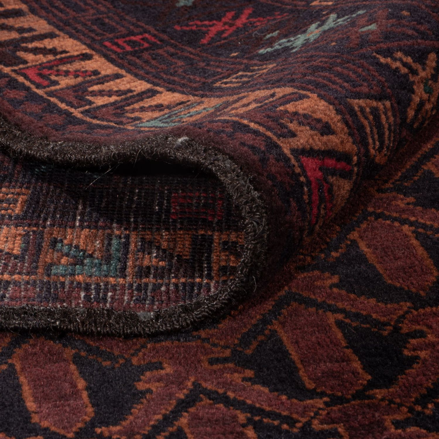 Runner Belutsch Rug - 200 x 114 cm - dark red