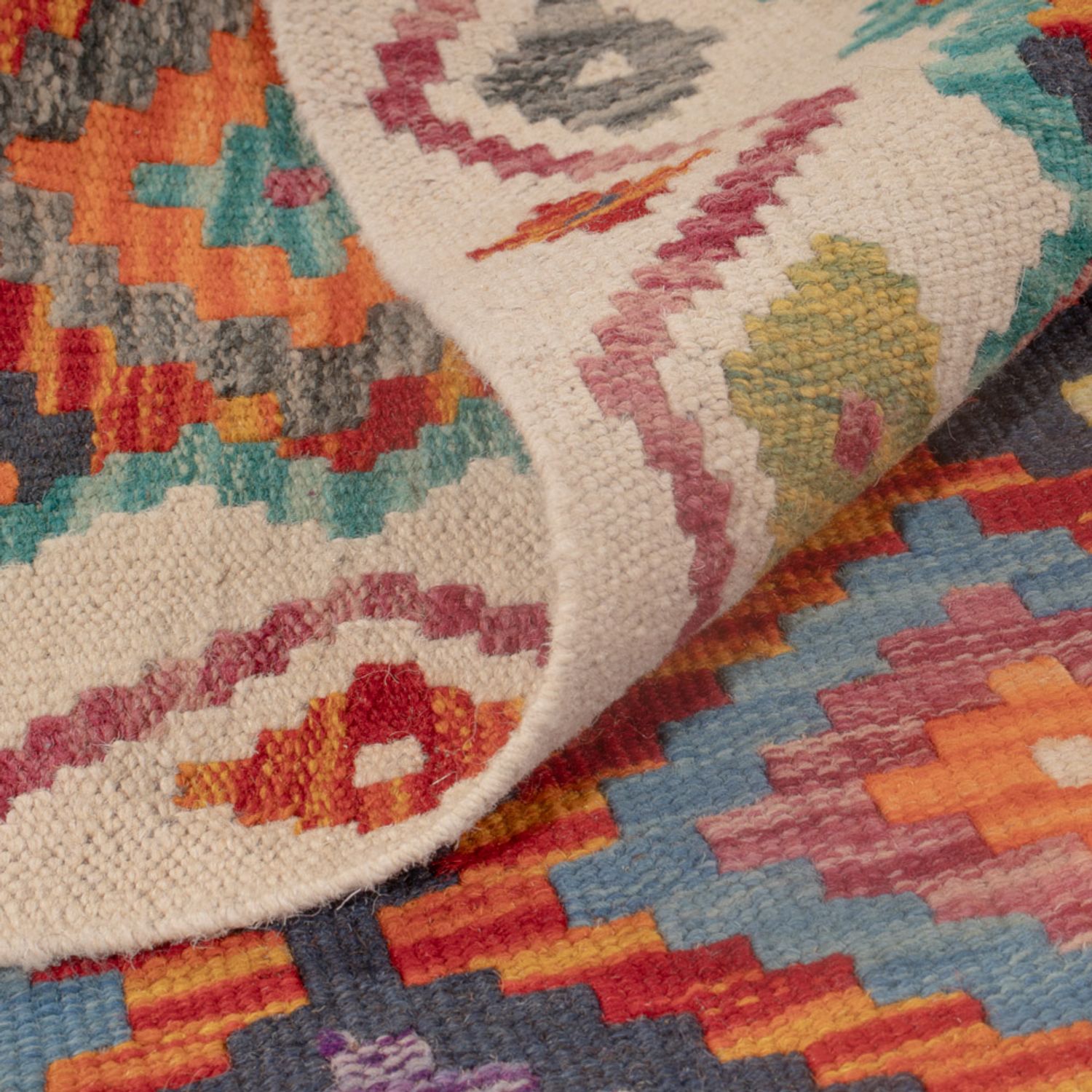 Kelim Rug - Splash - 124 x 82 cm - multicolored