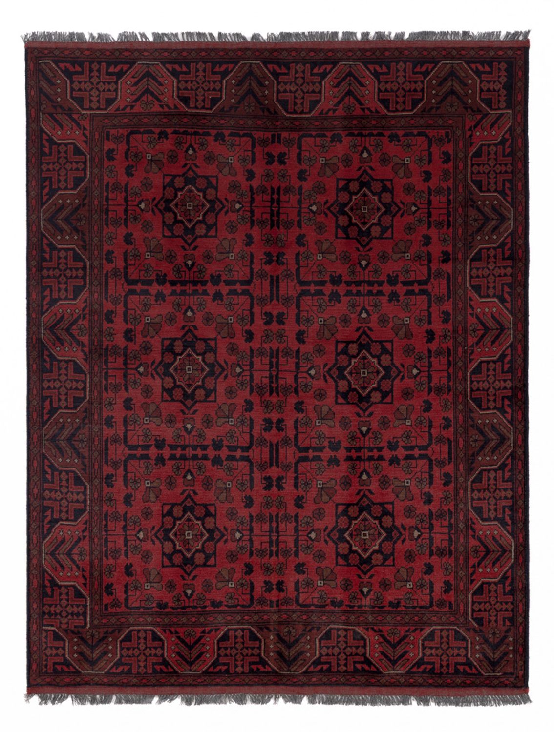 Afghan Rug - Kunduz - 193 x 150 cm - red
