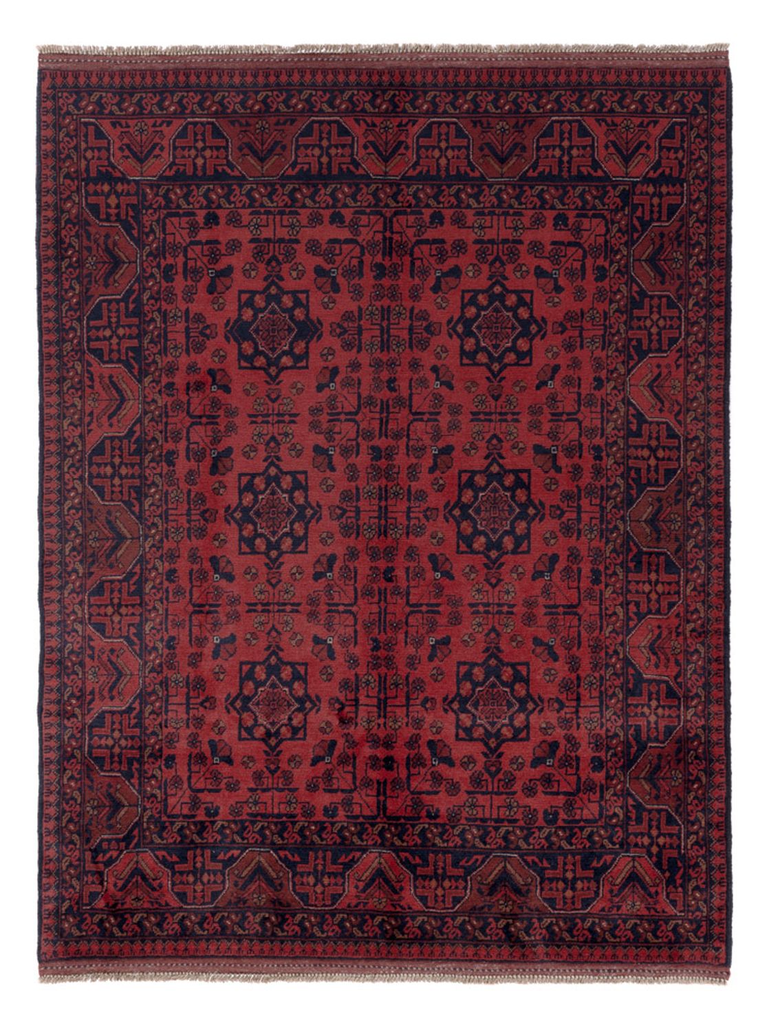 Afghan Rug - Kunduz - 196 x 151 cm - red