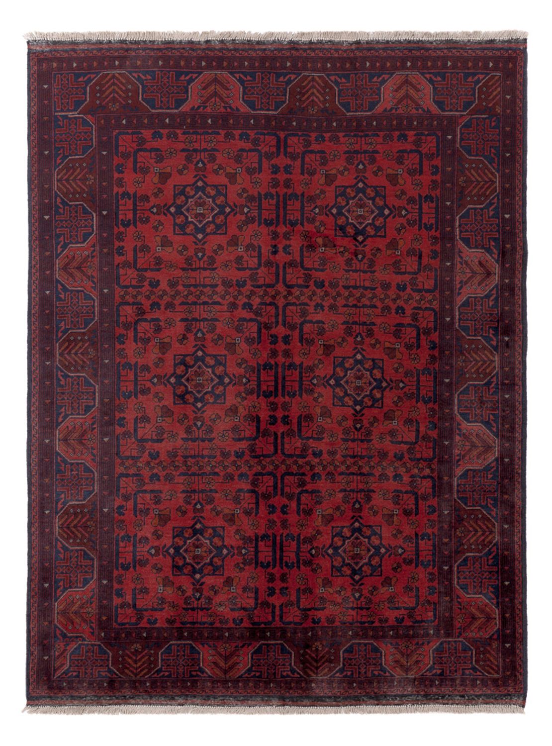 Afghan Rug - Kunduz - 196 x 149 cm - red