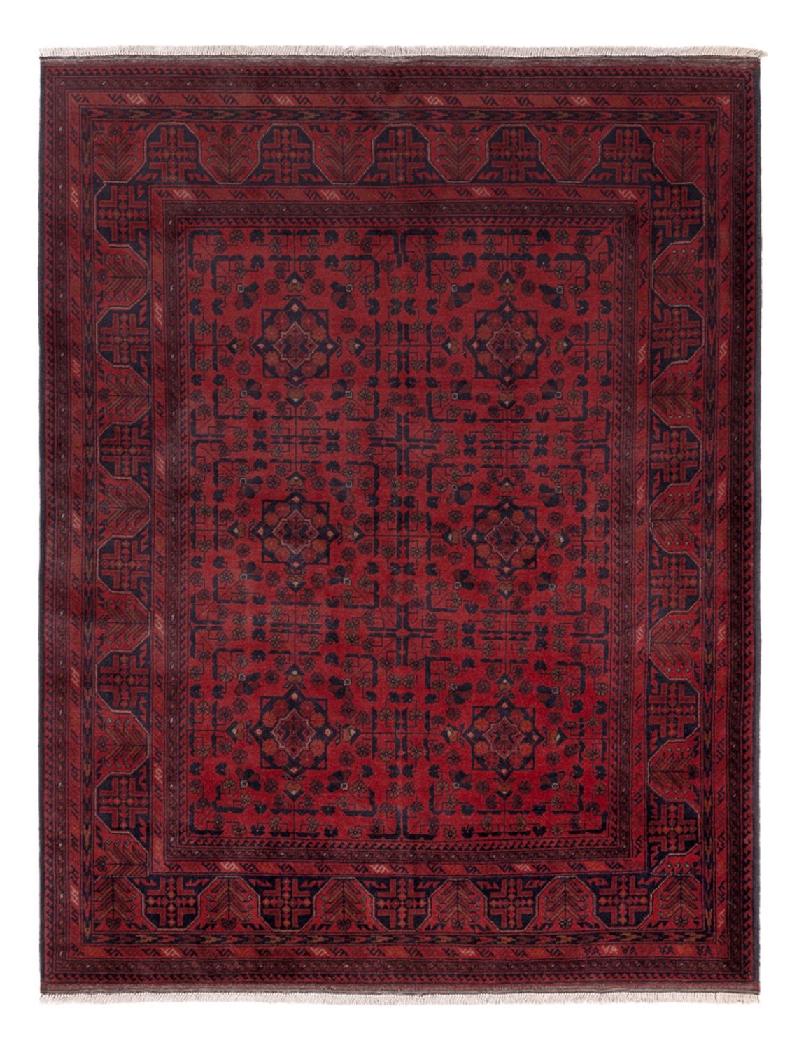 Afghan Rug - Kunduz - 199 x 154 cm - red