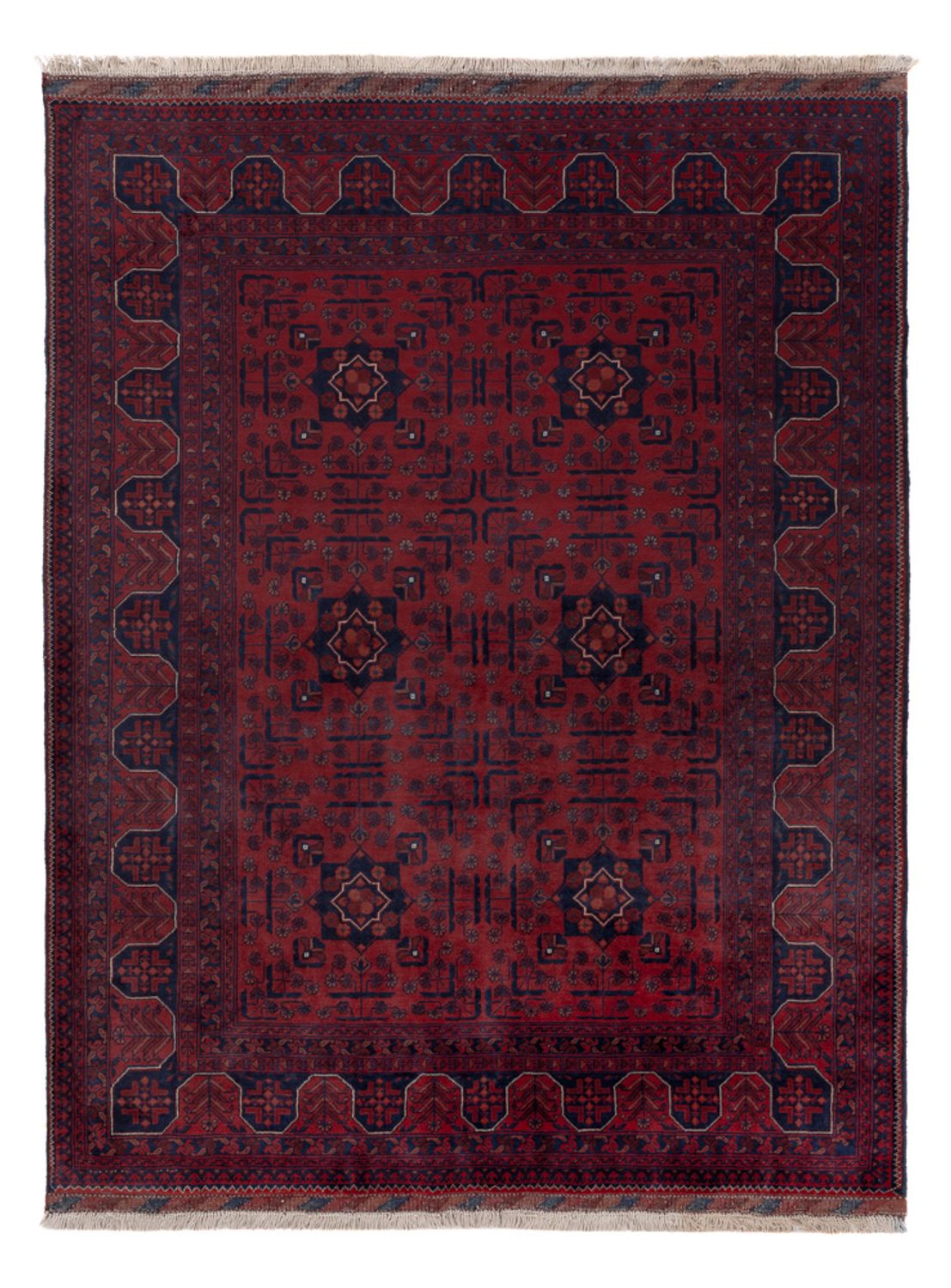 Afghan Rug - Kunduz - 196 x 154 cm - red