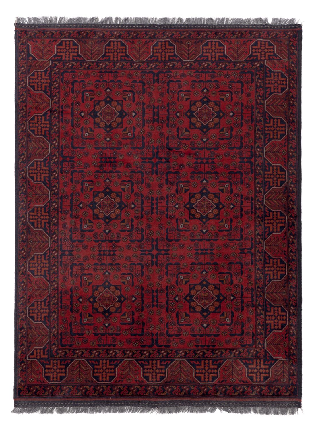 Afghan Rug - Kunduz - 193 x 149 cm - red