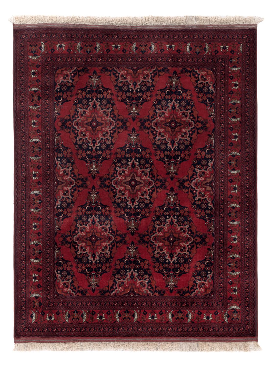 Afghan Rug - Royal - 196 x 146 cm - red
