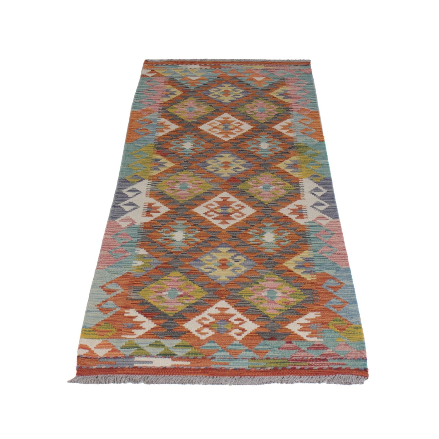 Runner Kelim Rug - Splash - 202 x 60 cm - multicolored