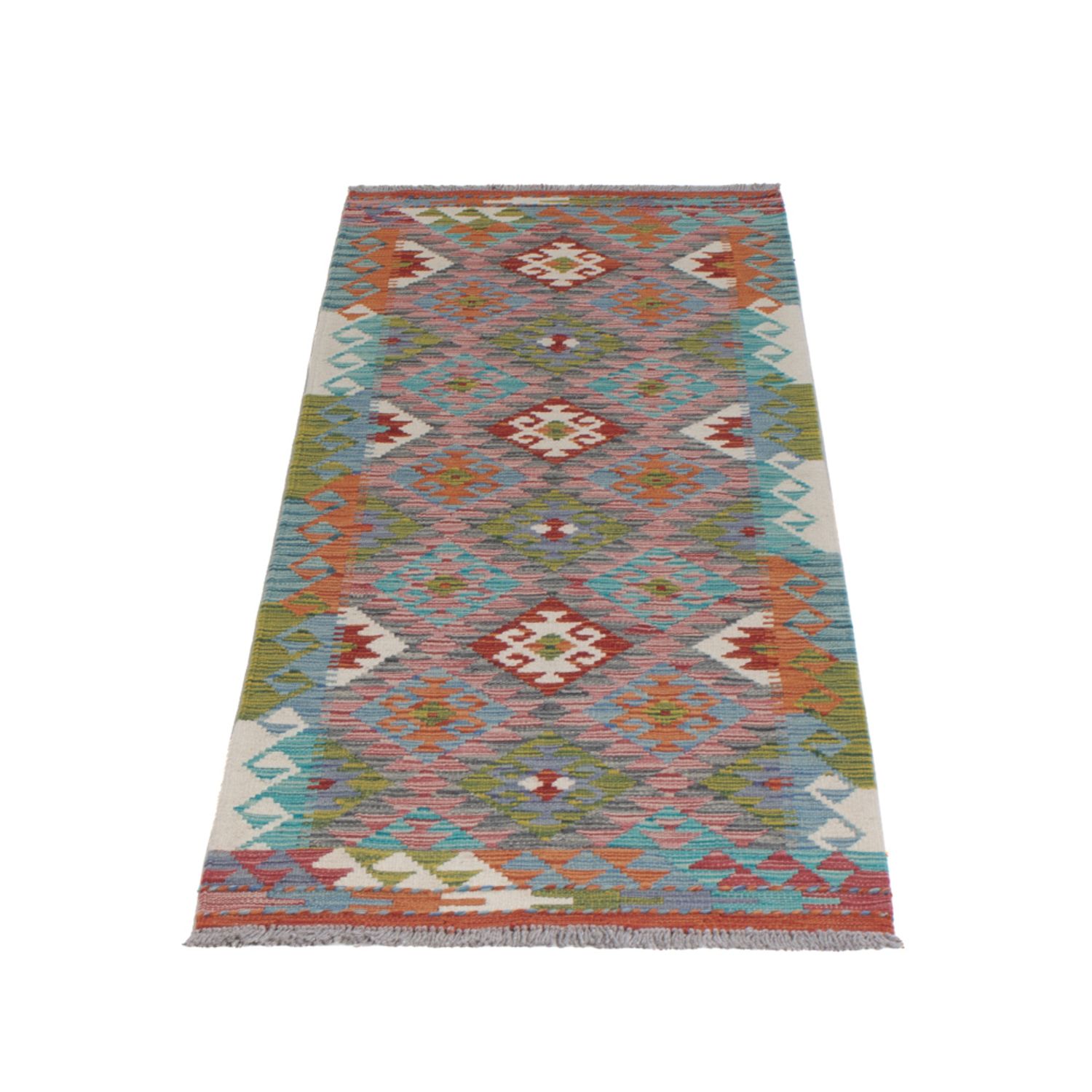 Runner Kelim Rug - Splash - 200 x 62 cm - multicolored