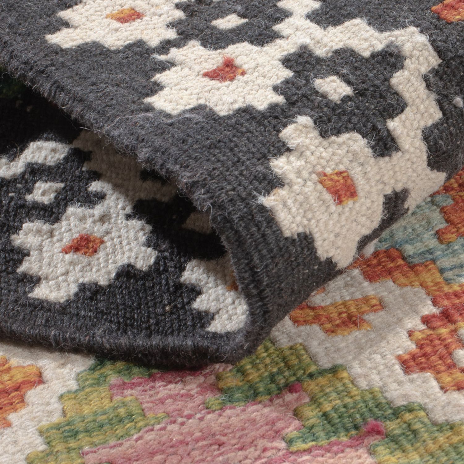 Runner Kelim Rug - Splash - 203 x 68 cm - multicolored