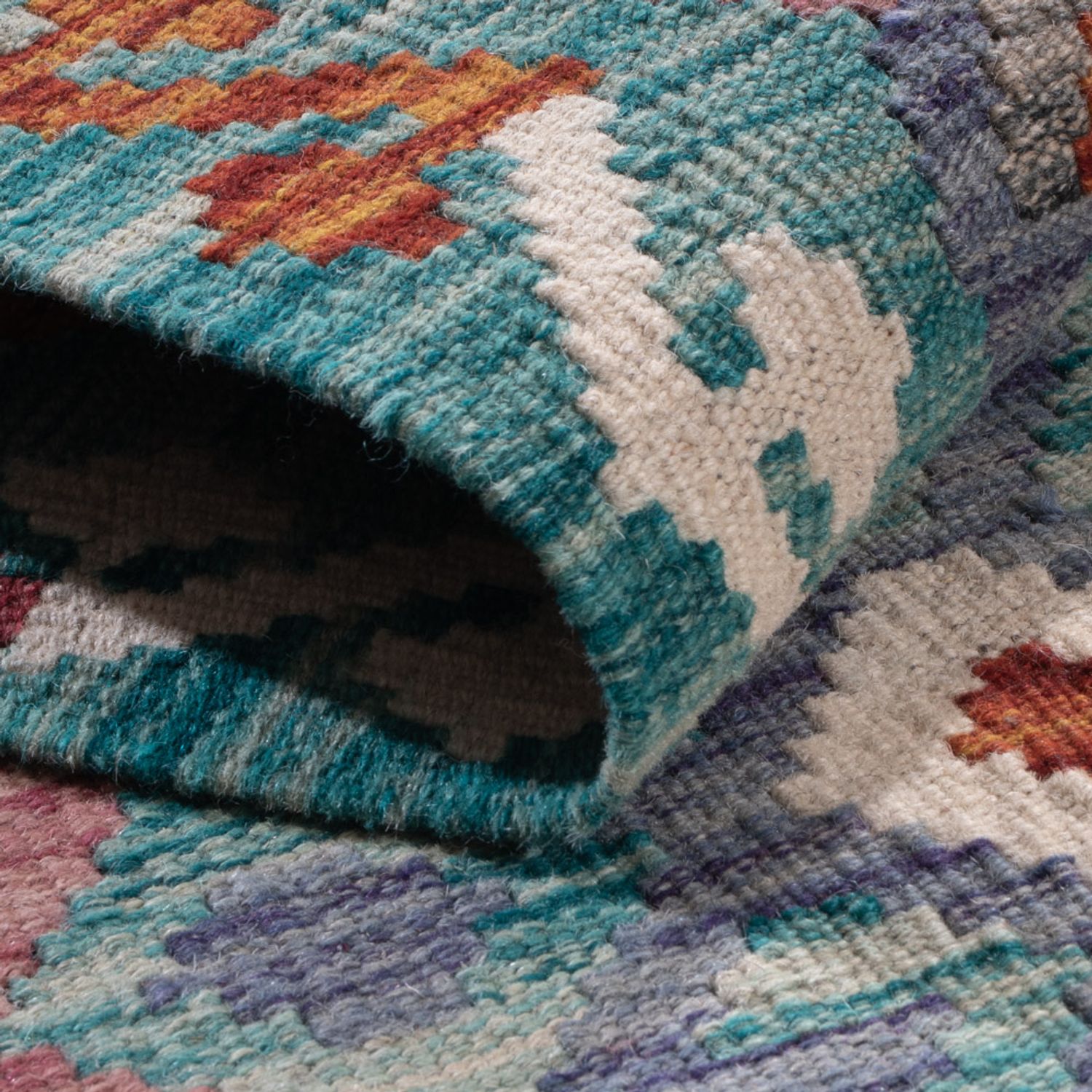 Runner Kelim Rug - Splash - 195 x 65 cm - multicolored