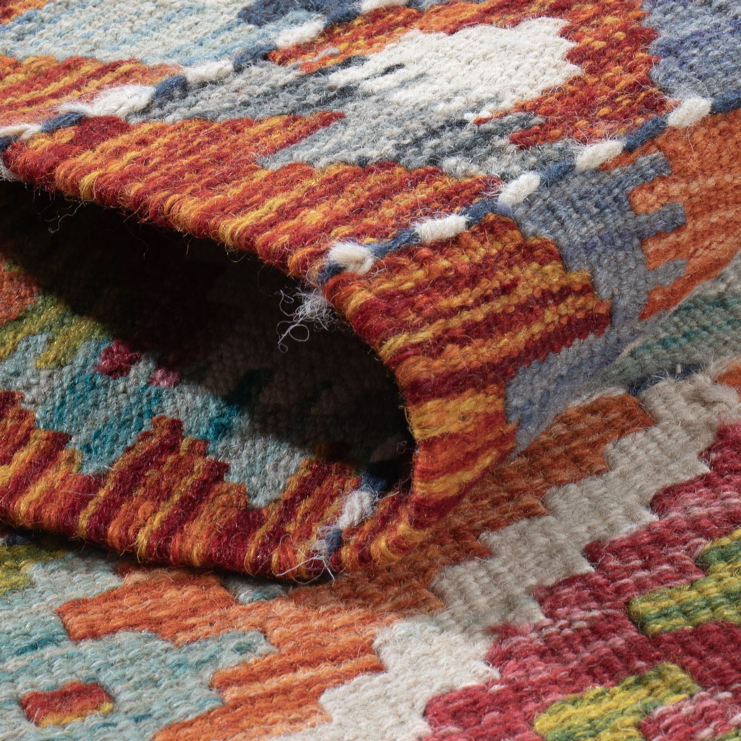 Runner Kelim Rug - Splash - 201 x 59 cm - multicolored