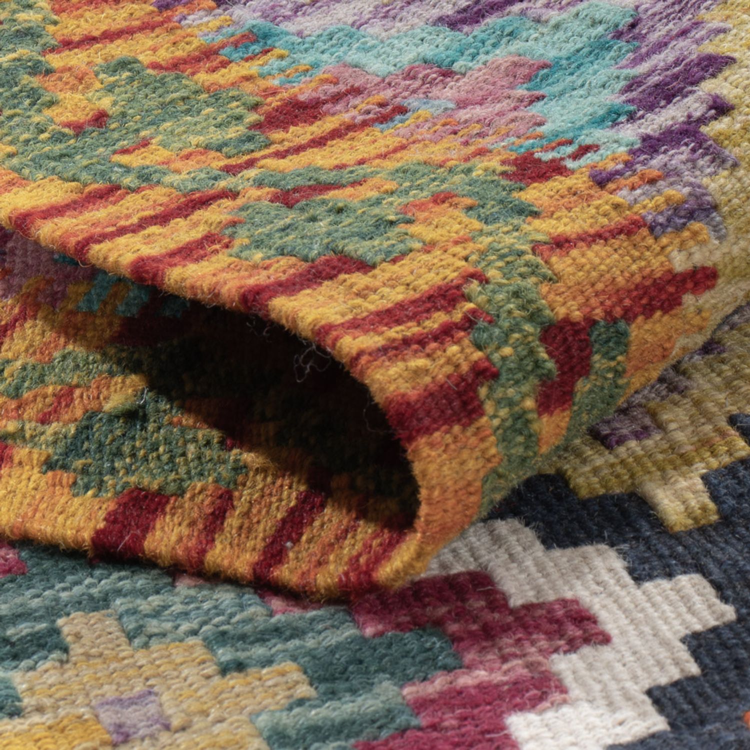 Runner Kelim Rug - Splash - 197 x 84 cm - multicolored