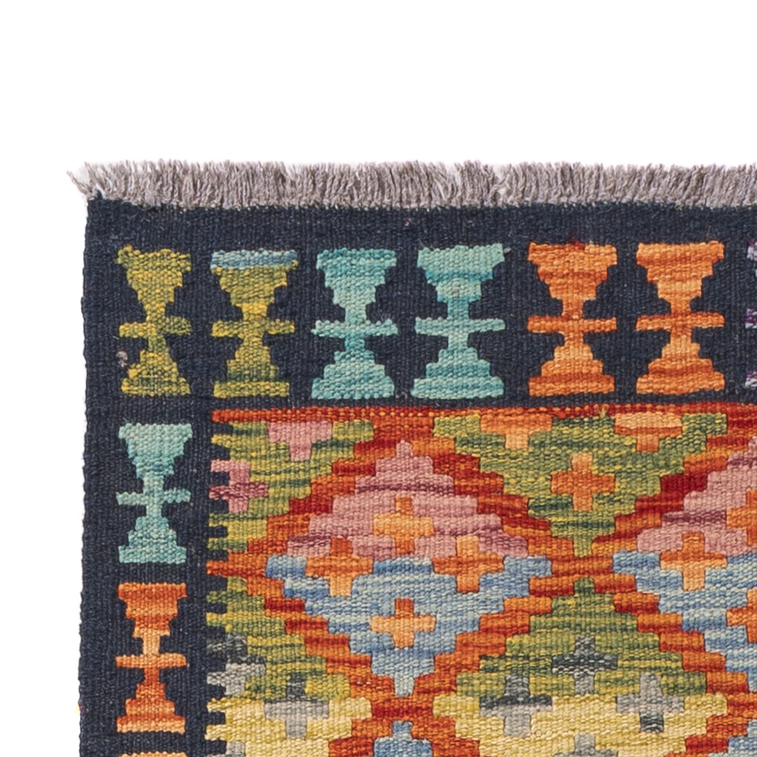 Runner Kelim Rug - Splash - 204 x 80 cm - multicolored