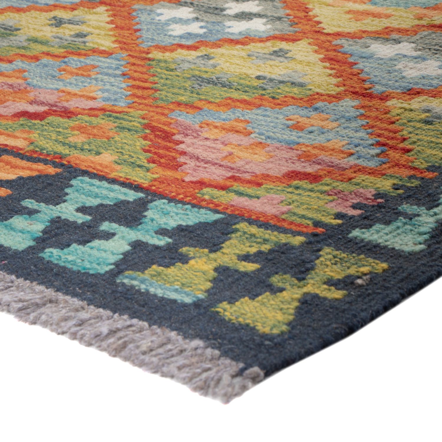 Runner Kelim Rug - Splash - 204 x 80 cm - multicolored