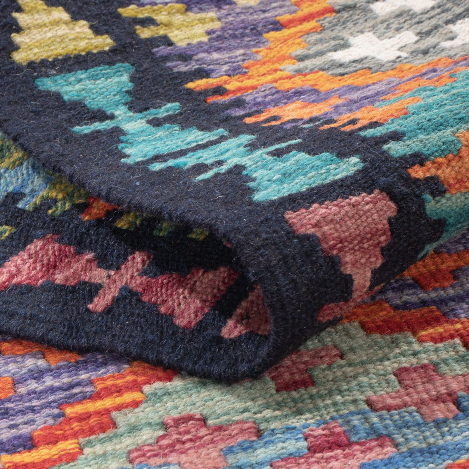 Runner Kelim Rug - Splash - 202 x 84 cm - multicolored