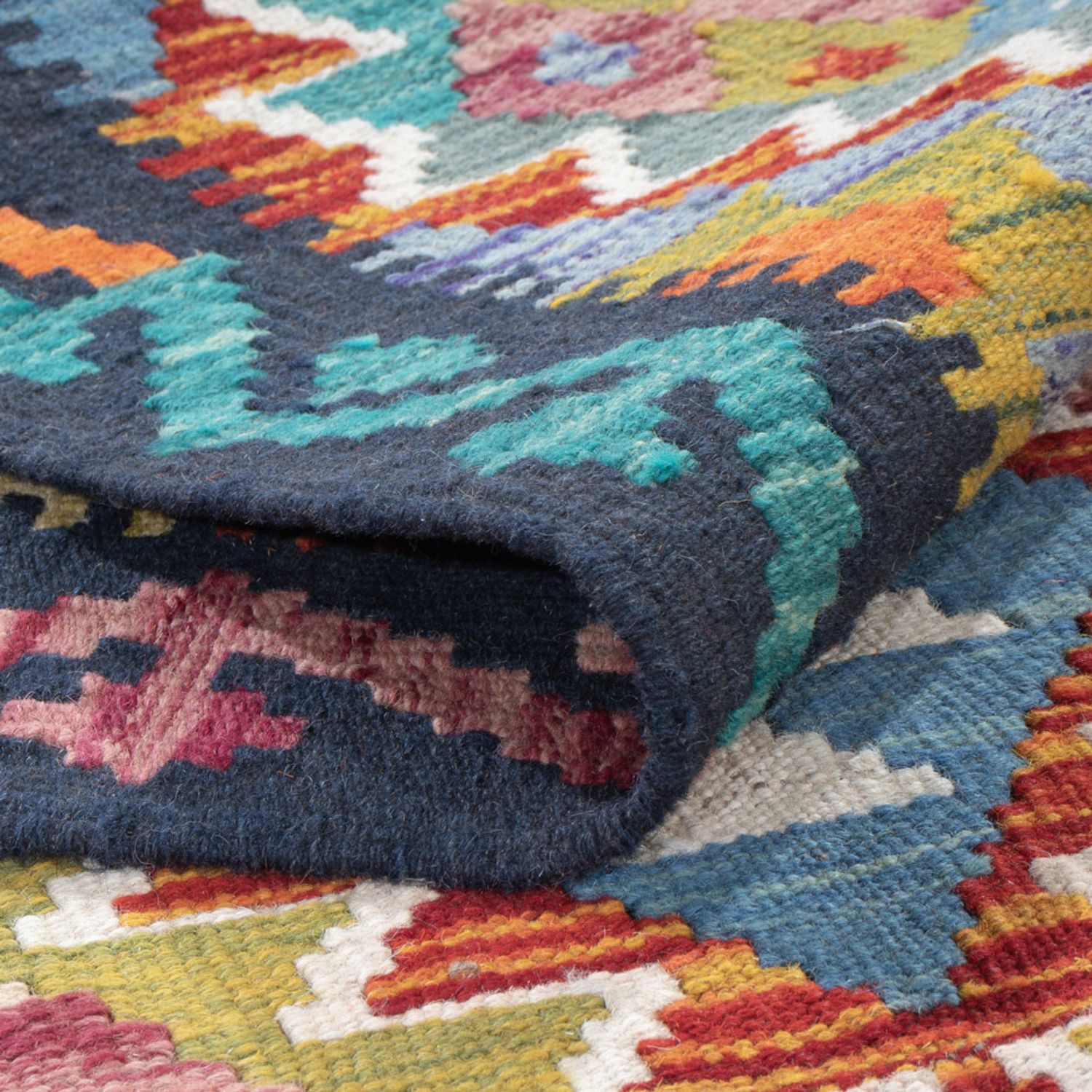 Runner Kelim Rug - Splash - 197 x 83 cm - multicolored