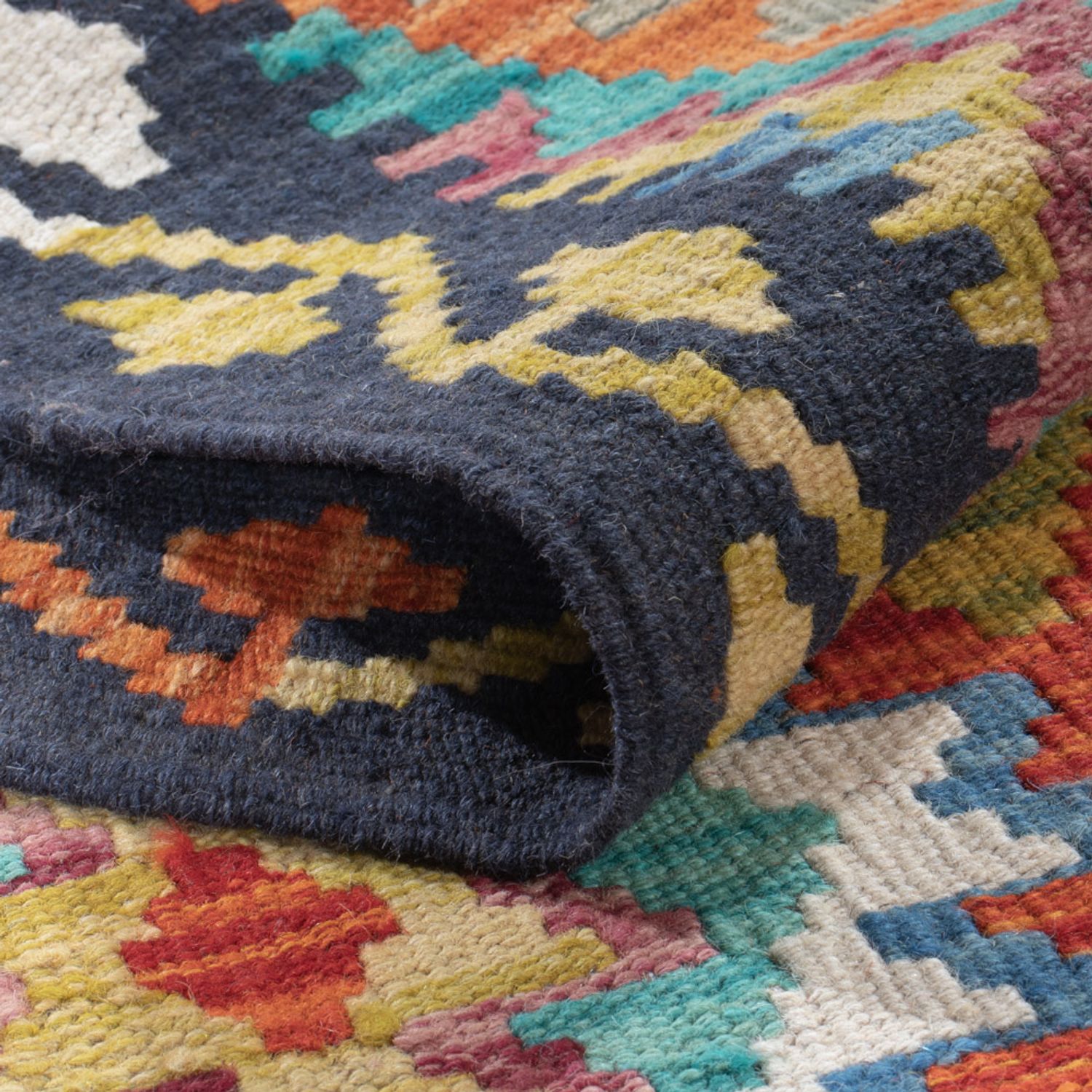 Runner Kelim Rug - Splash - 197 x 86 cm - multicolored