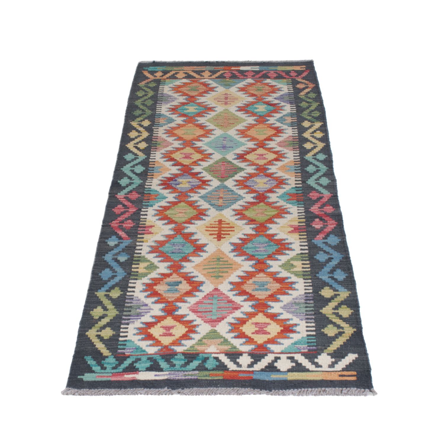 Runner Kelim Rug - Splash - 192 x 62 cm - multicolored