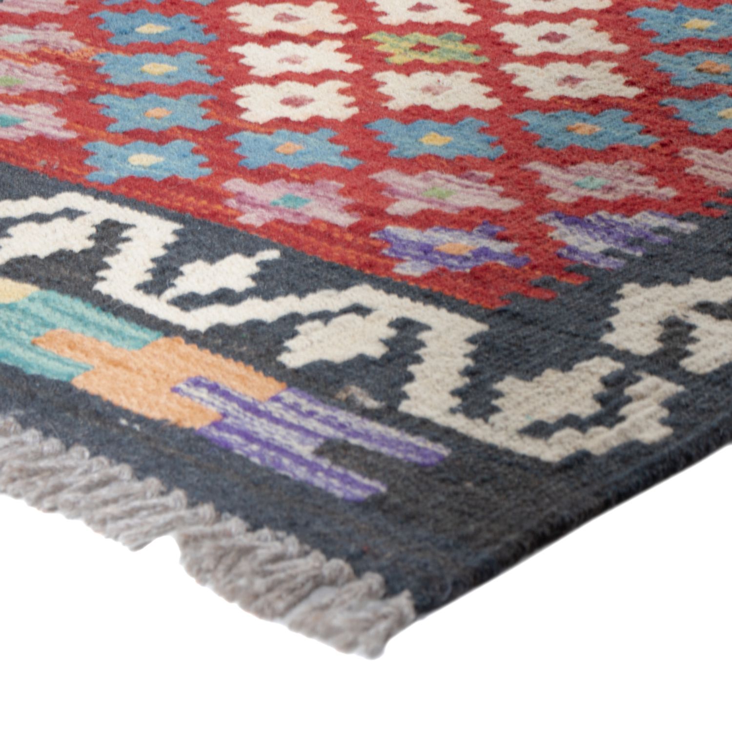 Runner Kelim Rug - Splash - 200 x 60 cm - multicolored