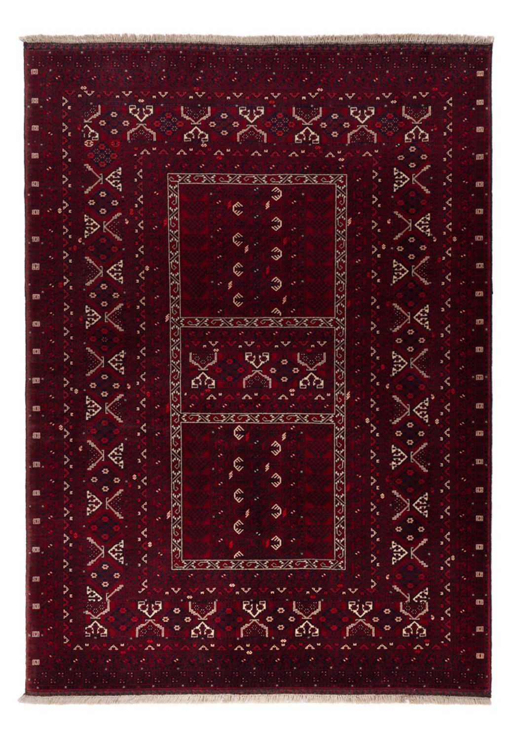 Afghan Rug - 242 x 166 cm - dark red