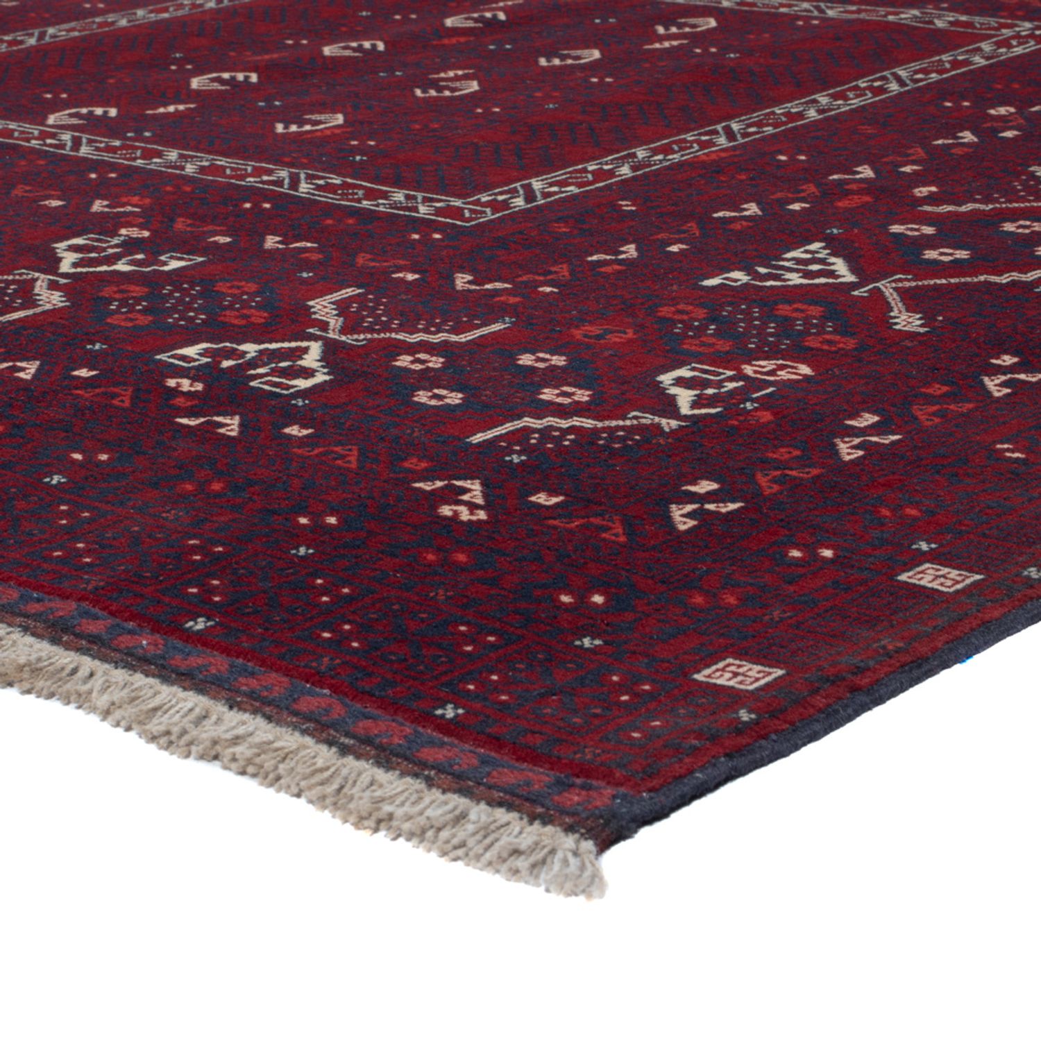 Afghan Rug - 242 x 166 cm - dark red