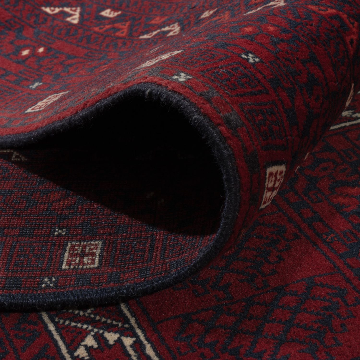 Afghan Rug - 242 x 166 cm - dark red