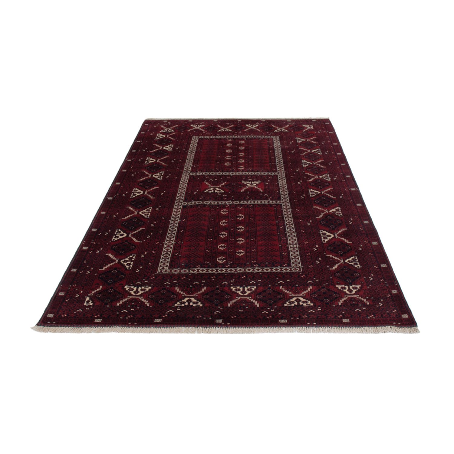 Afghan Rug - 240 x 153 cm - dark red