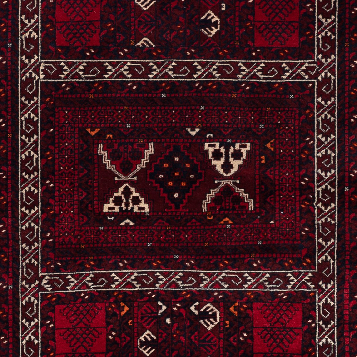 Afghan Rug - 246 x 159 cm - dark red