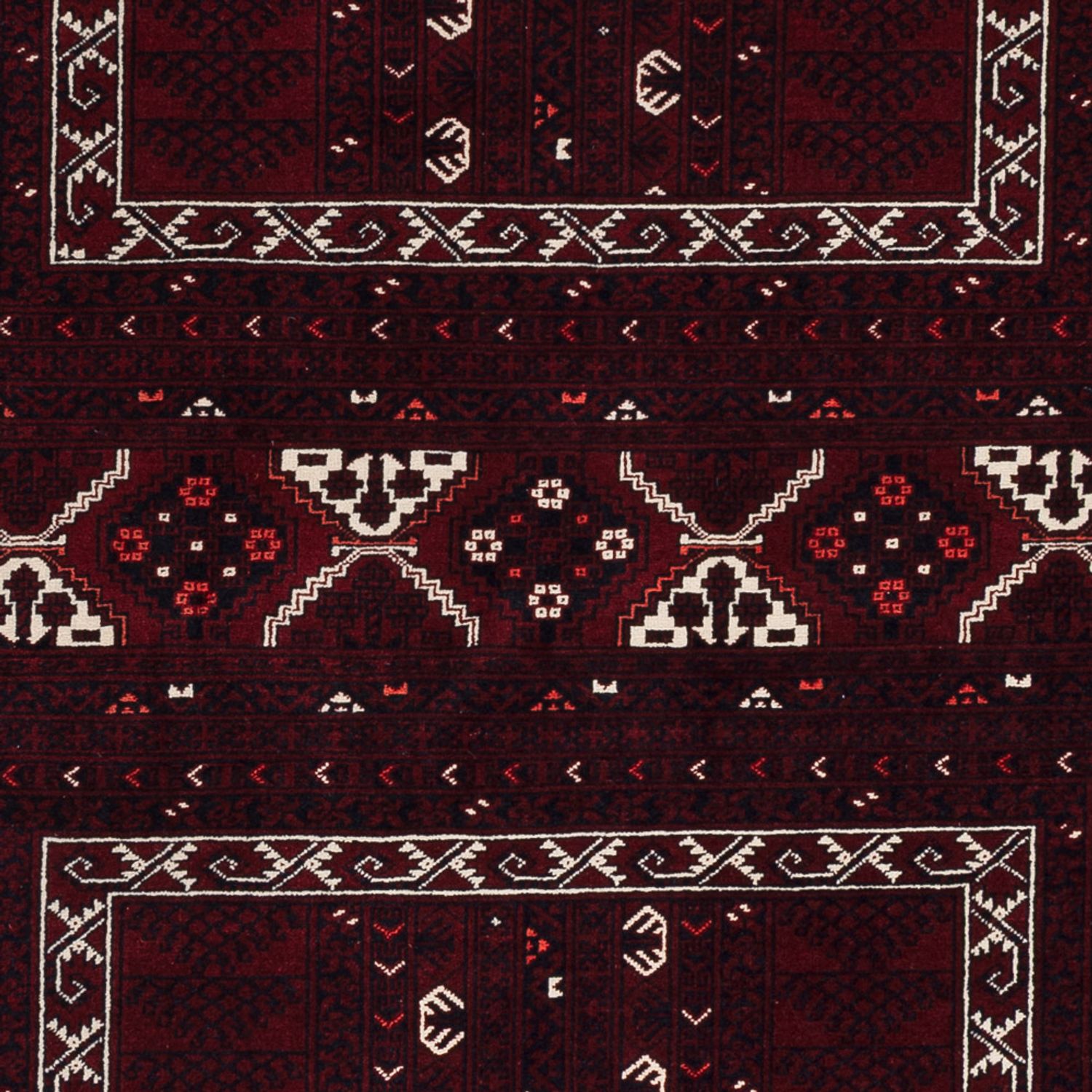Afghan Rug - 247 x 154 cm - dark red