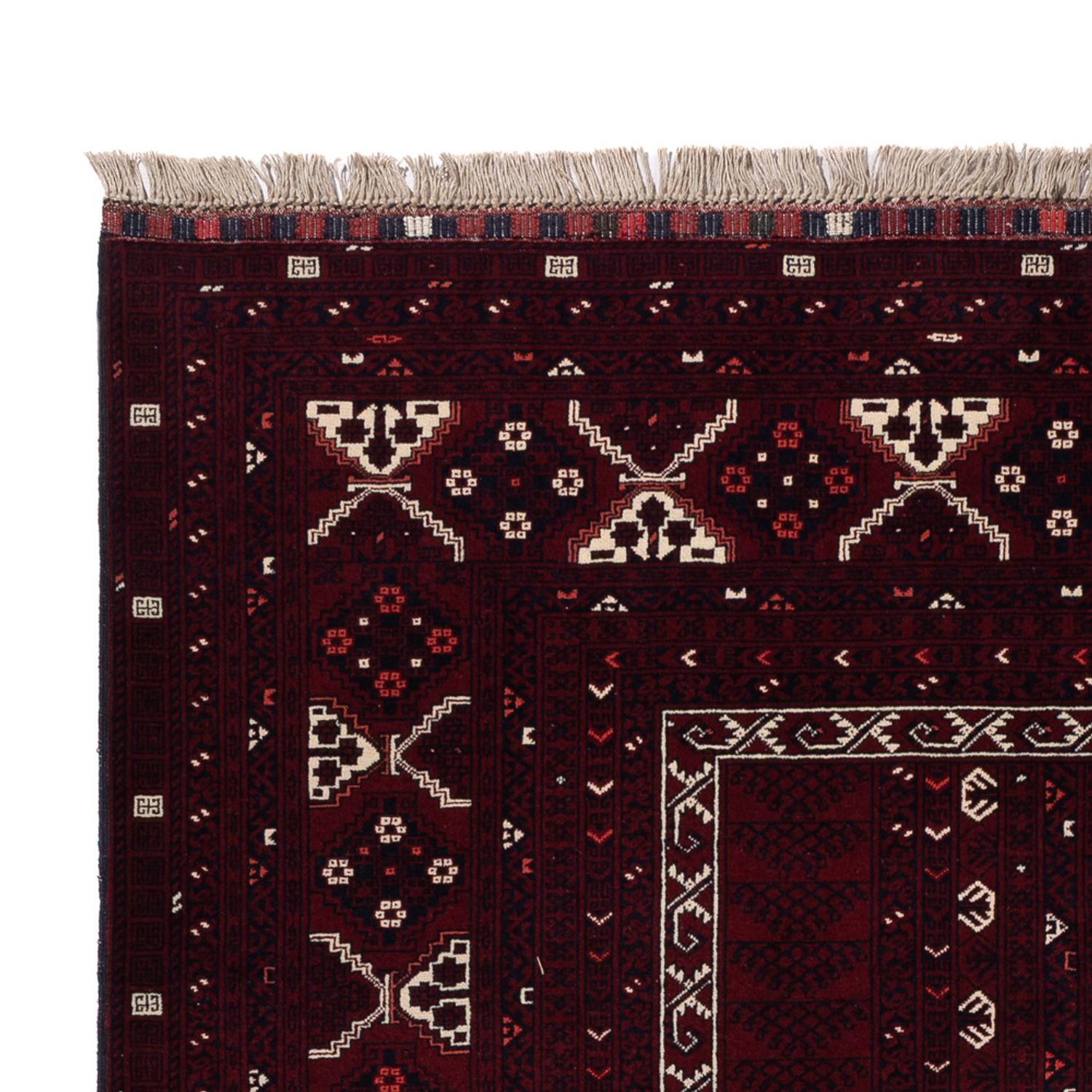 Afghan Rug - 247 x 154 cm - dark red