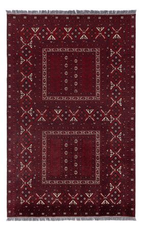 Afghan Rug - 254 x 156 cm - dark red