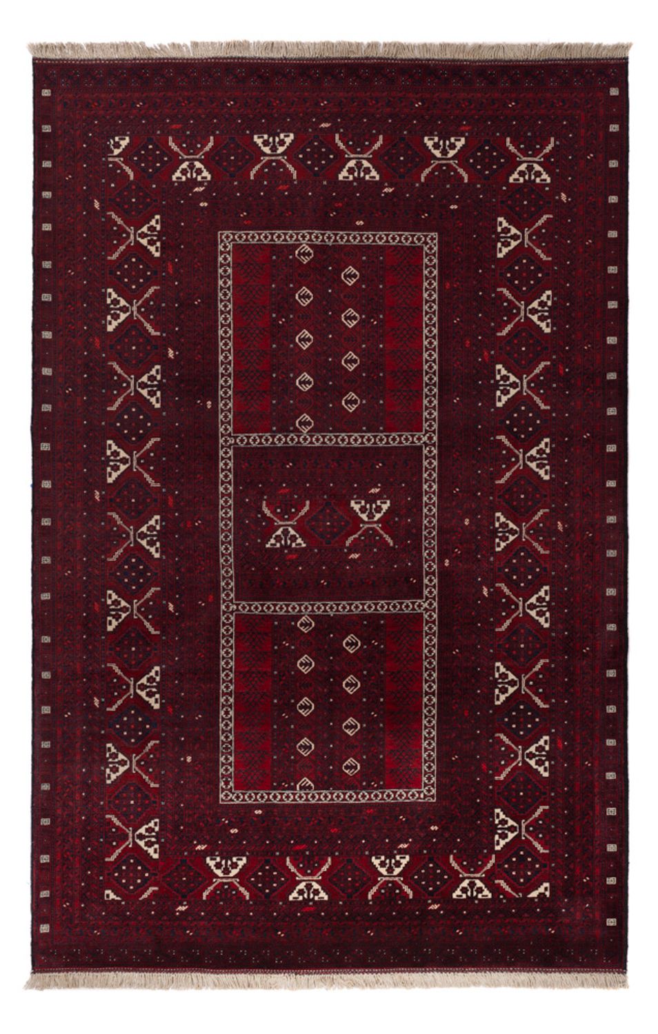 Afghan Rug - 246 x 157 cm - dark red