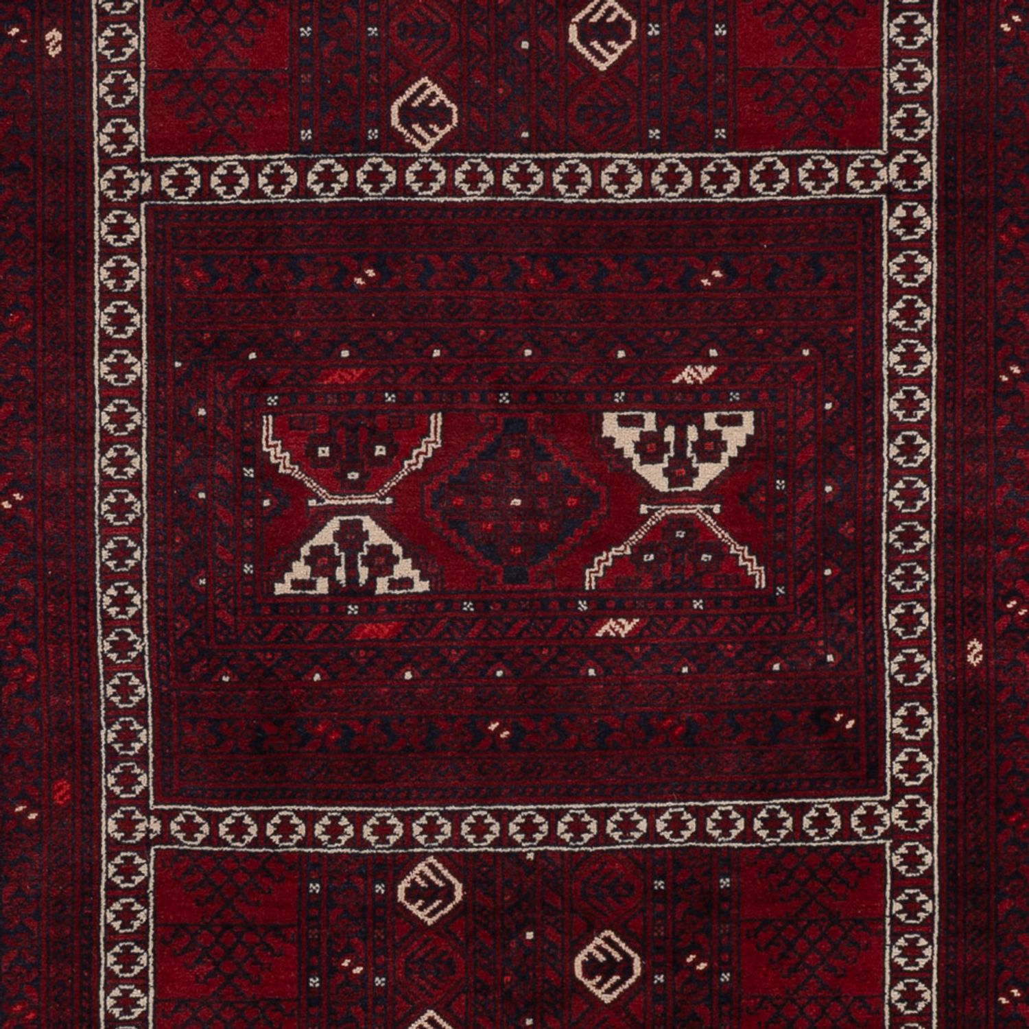 Afghan Rug - 246 x 157 cm - dark red