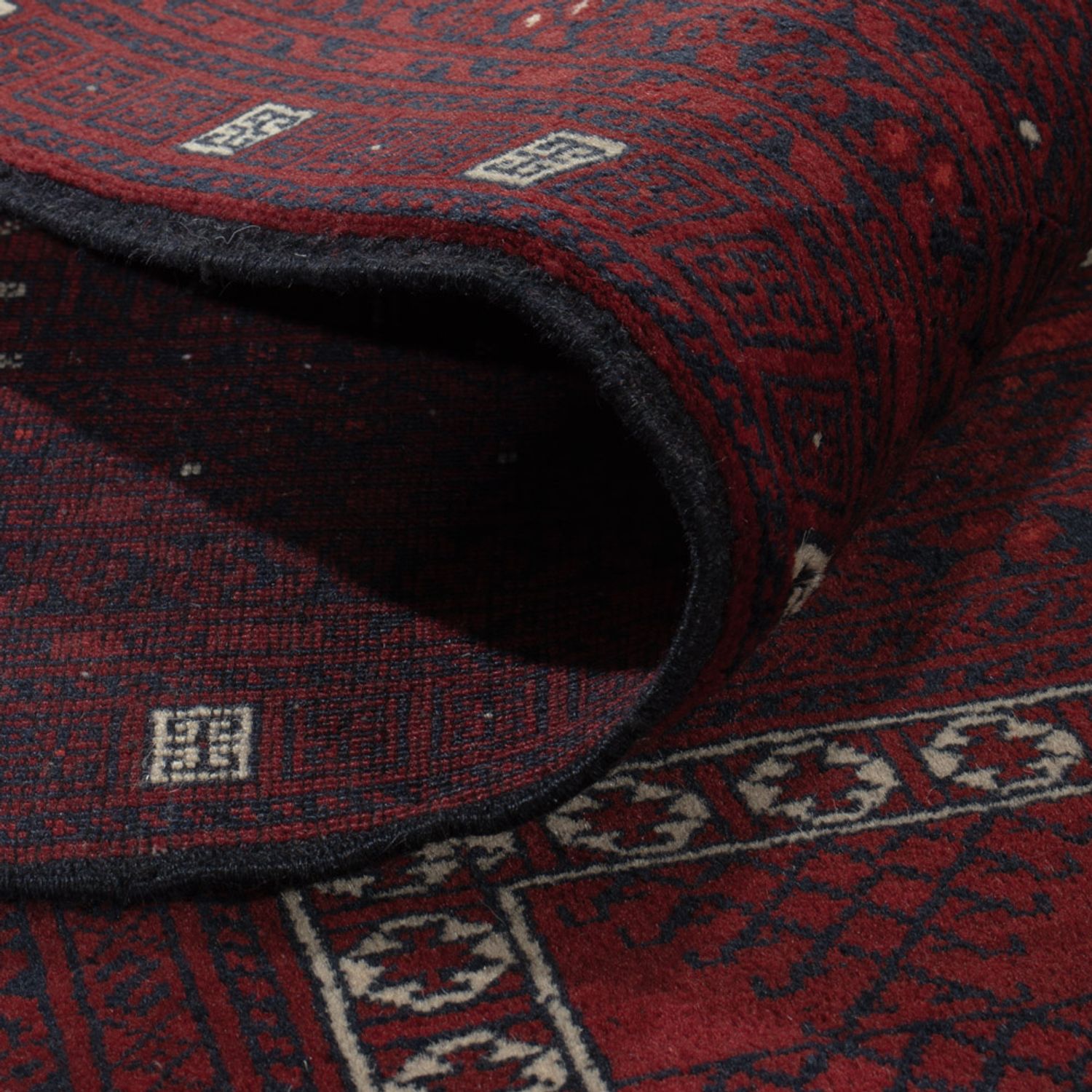 Afghan Rug - 246 x 157 cm - dark red