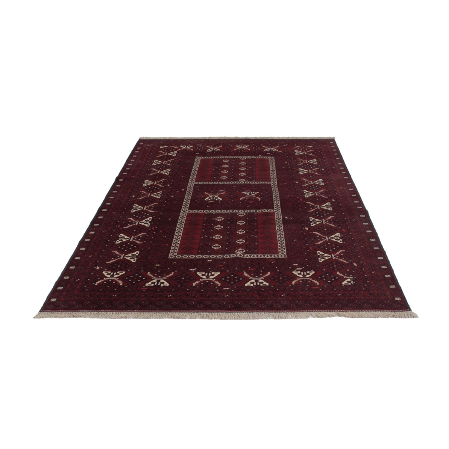 Afghan Rug - 246 x 157 cm - dark red
