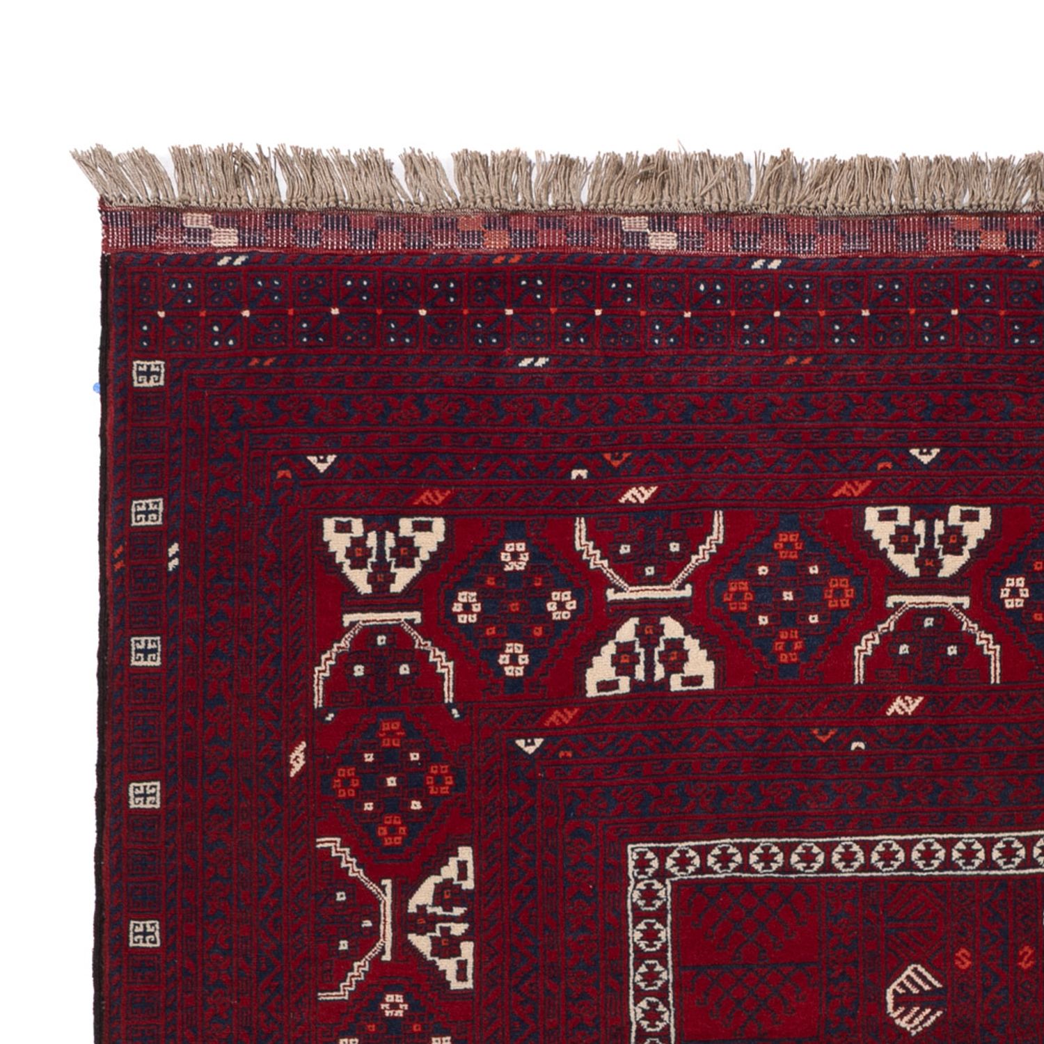 Afghan Rug - 246 x 151 cm - dark red
