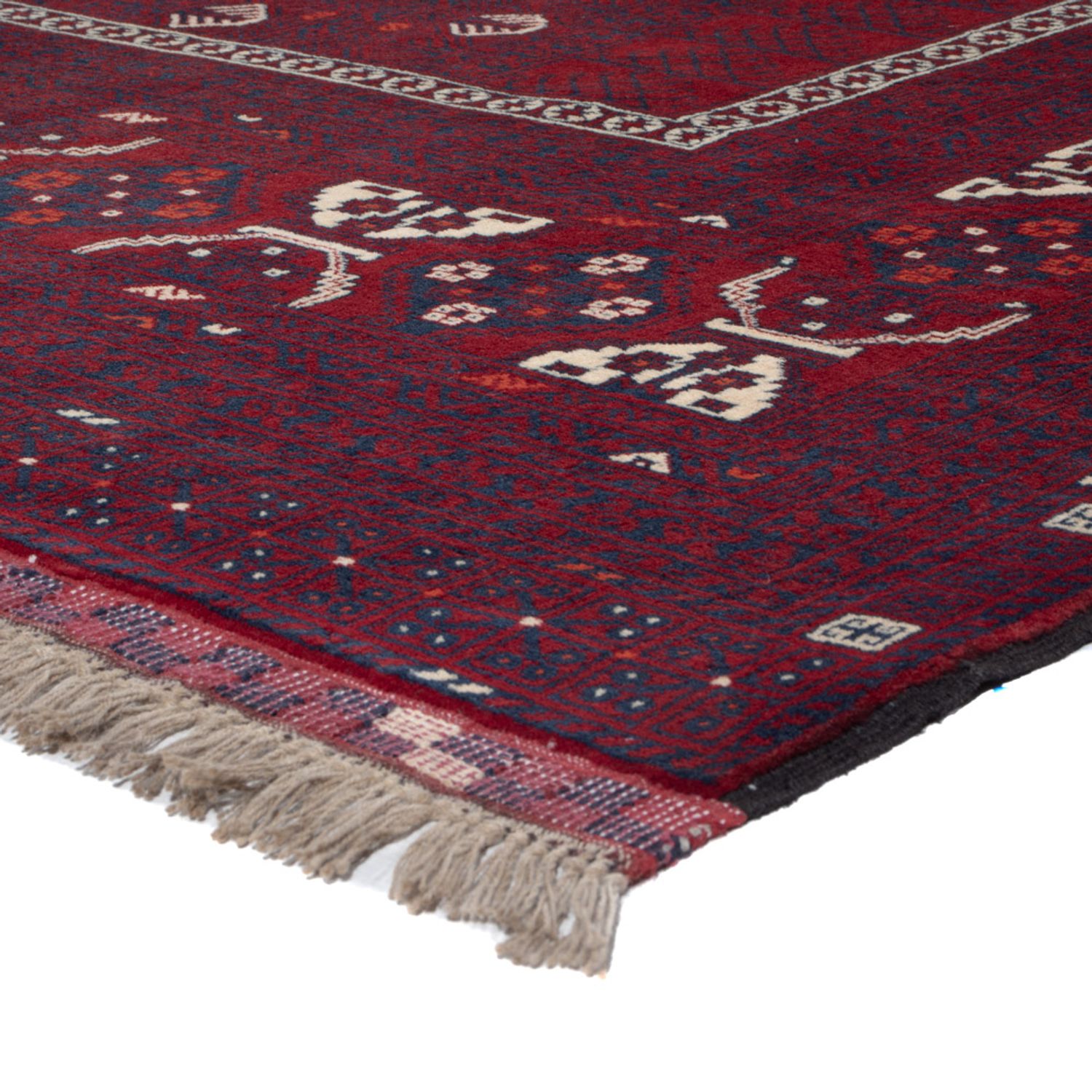 Afghan Rug - 246 x 151 cm - dark red