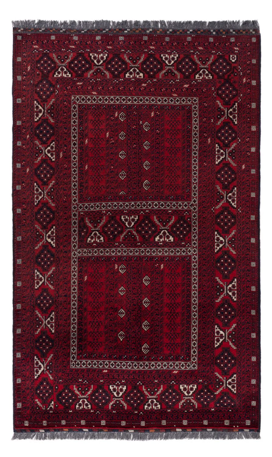 Afghan Rug - 252 x 158 cm - dark red