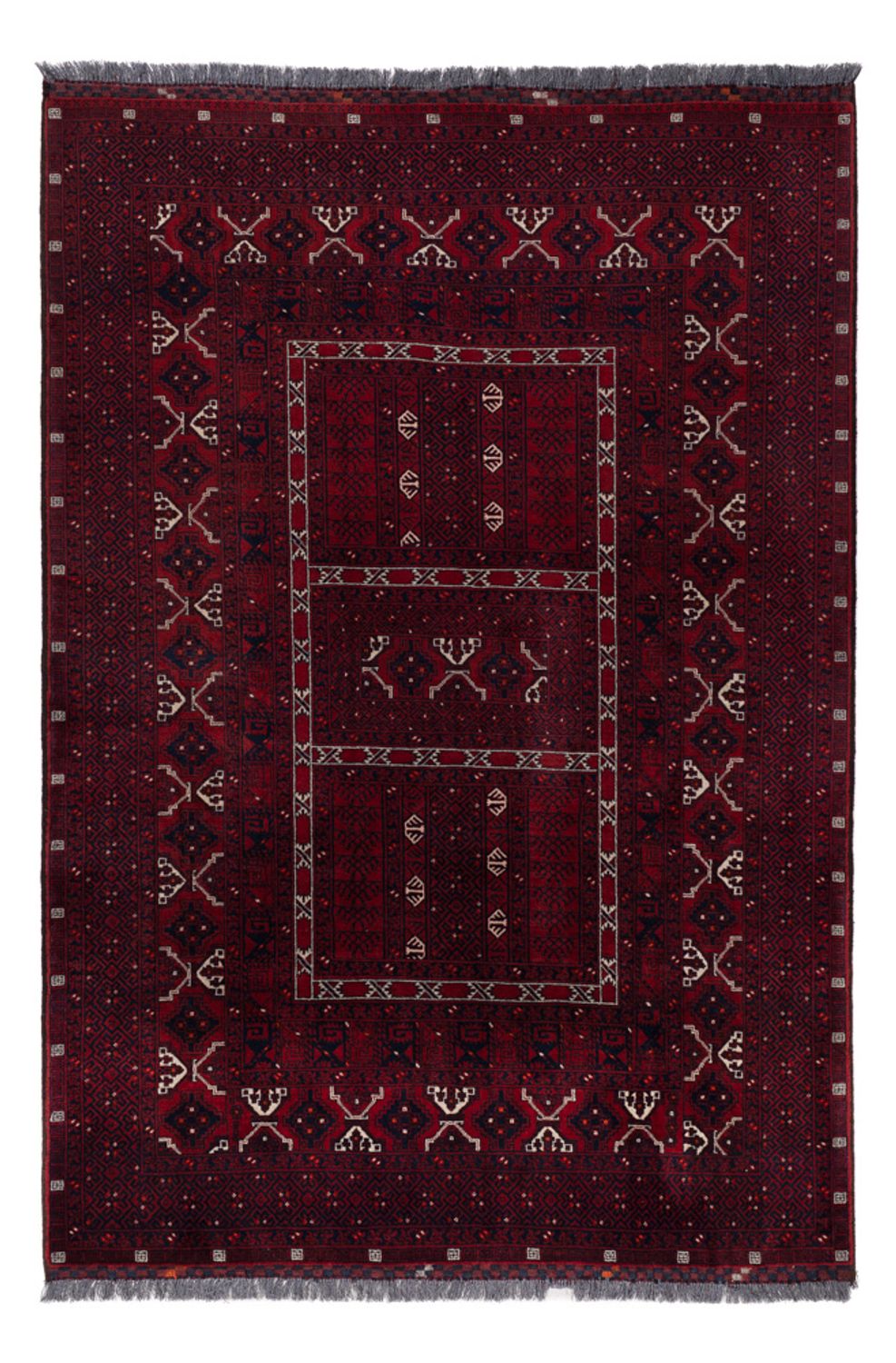 Afghan Rug - 239 x 163 cm - dark red