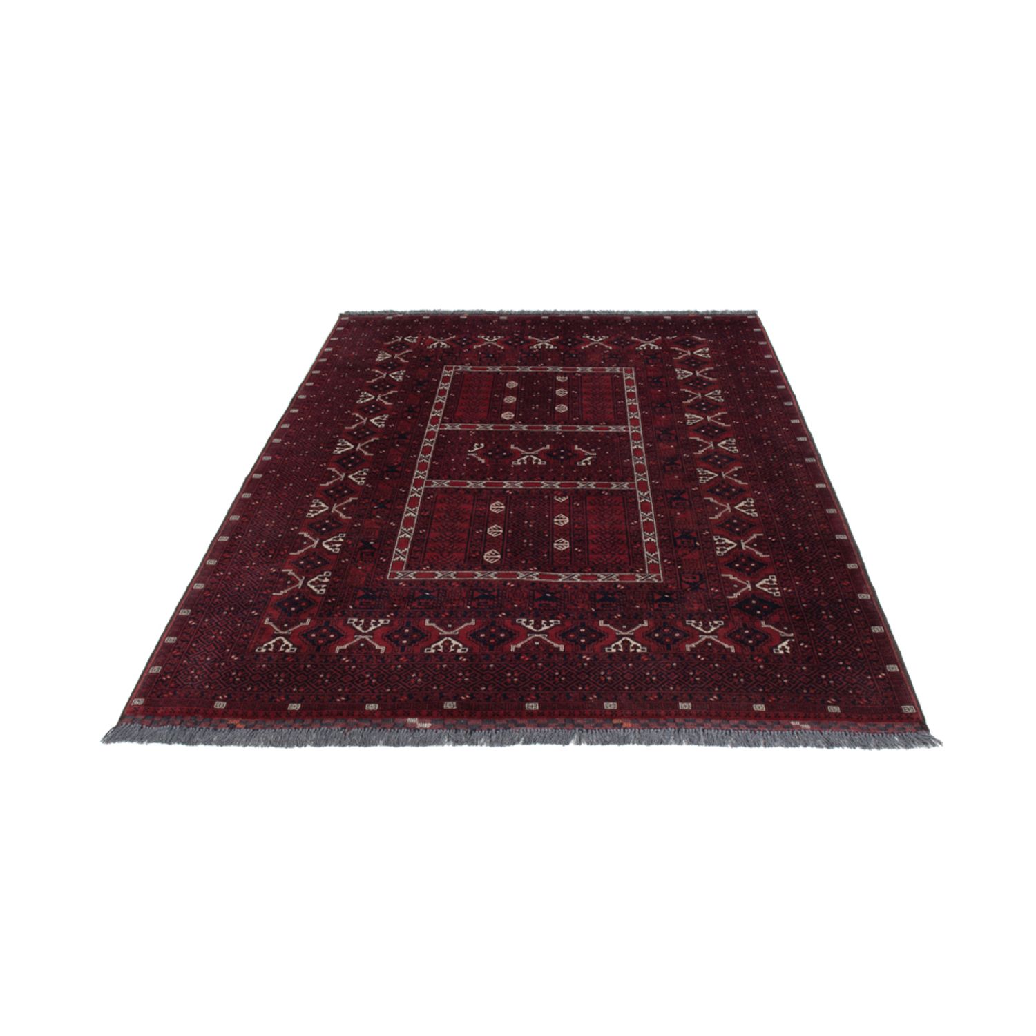 Afghan Rug - 239 x 163 cm - dark red