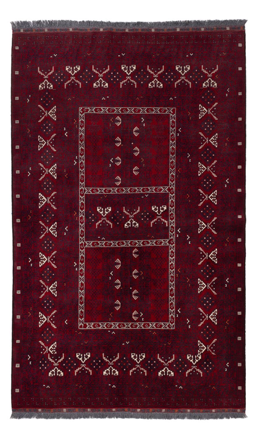 Afghan Rug - 248 x 153 cm - dark red