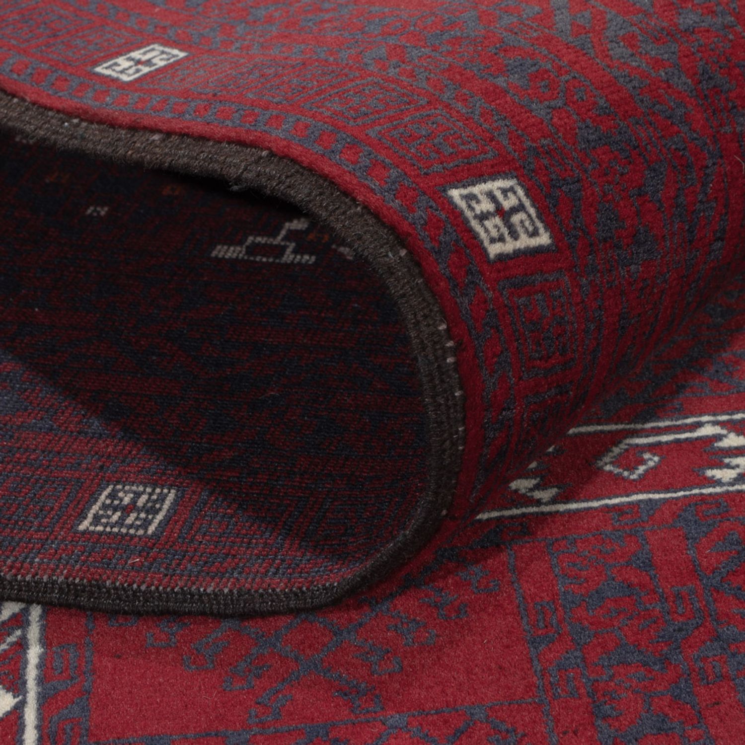 Afghan Rug - 248 x 153 cm - dark red