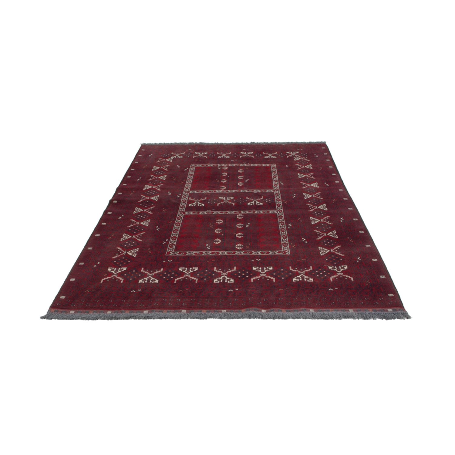 Afghan Rug - 248 x 153 cm - dark red